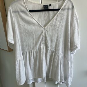 GAP Women's White Button-Front Blouse